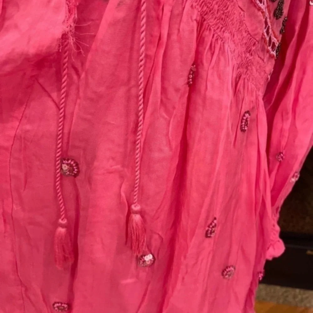 Free People Neon Moon Mini Raspberry Pink Sequin Dress Size XS NWT